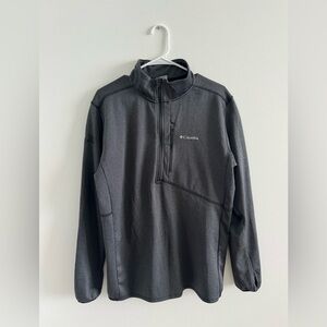 COLUMBIA Park View Fleece Half Zip Omni-Wick Men's Sz L Black Heather